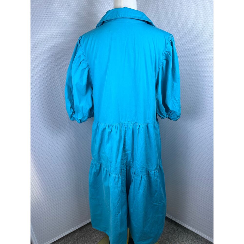 ANTHROPOLOGIE AMADI SHIRT DRESS LARGE $158 Cordelia Tiered Midi Shirtdress New - Picture 8 of 11